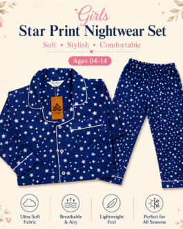 Muladhara Kids Unisex Blue Sea Animal Print Full-Sleeve Night Suit Set