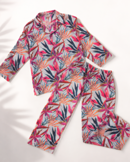 Muladhara Girls Tropical Floral Cotton Night Suit Set
