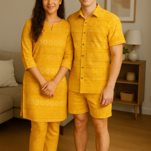 Mustard Mandala Couple Co-ord Set