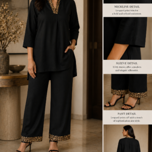 Bold Noir Leopard Couple Co-ord Set