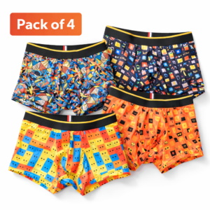 Muladhara Eco Clothing Men’s Printed Modal Lycra Trunks Pack of 4 – Ultra Soft, Breathable & 4-Way Stretch Underwear