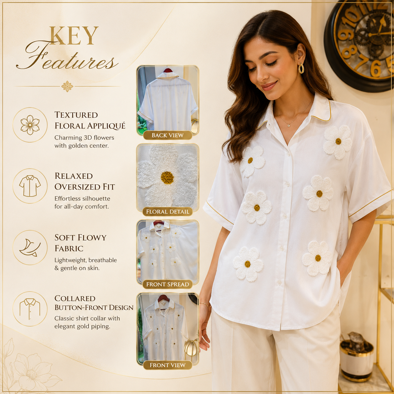 Muladhara Floral Bloom Kaftan Shirt - Image 5
