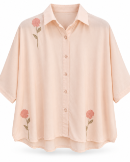 Muladhara Women's Premium Floral Embroidered Kaftan Shirt