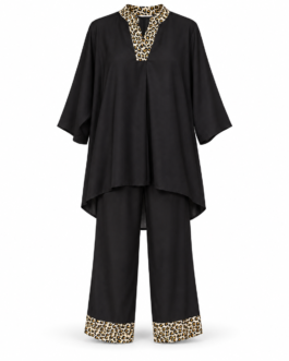 Muladhara Eco Clothing Bold Noir Leopard Women Co-ord Set